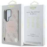 Guess 4G Round Patch Classic Logo MagSafe Case for Samsung Galaxy S25 Ultra - Pink