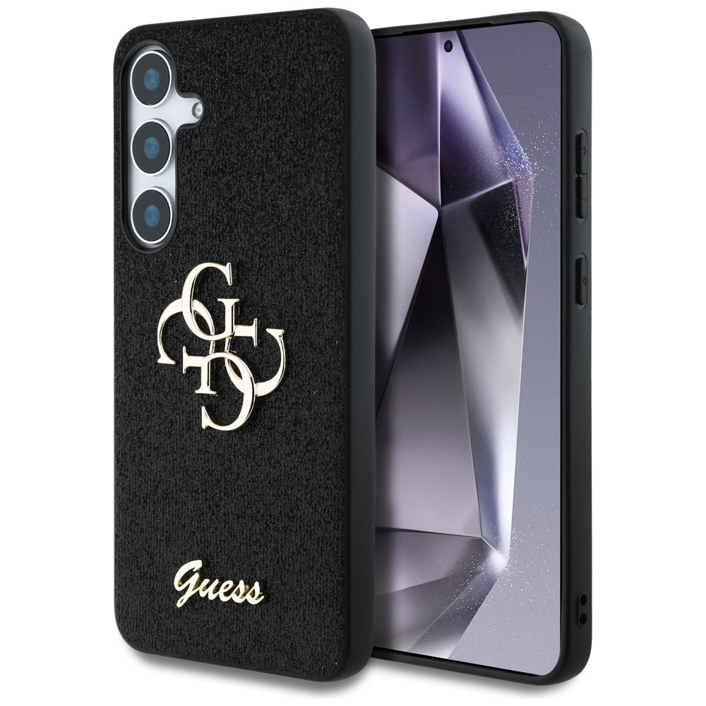 Guess Fixed Glitter Big 4G Metal Logo sag til Samsung Galaxy S25 sort