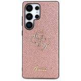 Guess Fixed Glitter Big 4G Metal Logo Case til Samsung Galaxy S25 Ultra Pink