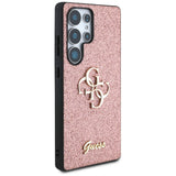 Guess Fixed Glitter Big 4G Metal Logo Case til Samsung Galaxy S25 Ultra Pink