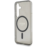 Guess Glitter Circle Classic Logo MagSafe-hylster til Samsung Galaxy S25 sort