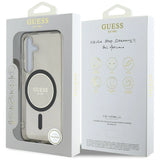 Guess Glitter Circle Classic Logo MagSafe-hylster til Samsung Galaxy S25 sort