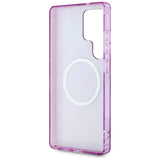 Guess Glitter Flowers Triangle Buttons MagSafe case til Samsung Galaxy S25 Ultra - lilla