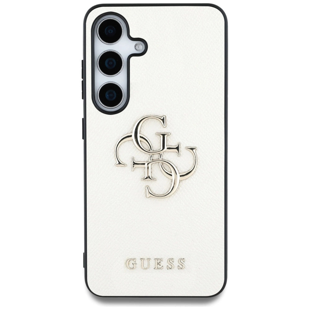 Guess Grained Big 4G Logo Small Classic Logo case til Samsung Galaxy S25 beige