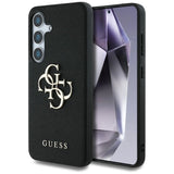 Guess Grained Big 4G Logo Small Classic Logo case til Samsung Galaxy S25 sort