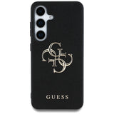 Guess Grained Big 4G Logo Small Classic Logo case til Samsung Galaxy S25 sort