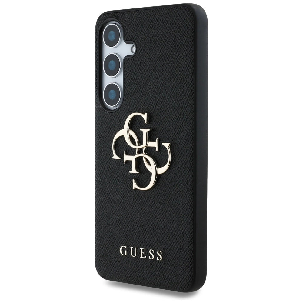 Guess Grained Big 4G Logo Small Classic Logo case til Samsung Galaxy S25 Plus sort