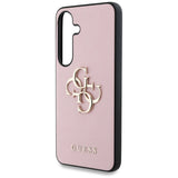 Guess Grained Big 4G Logo Small Classic Logo case til Samsung Galaxy S25 Plus lyserød