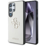 Guess Grained Big 4G Logo Small Classic Logo Case til Samsung Galaxy S25 Ultra beige