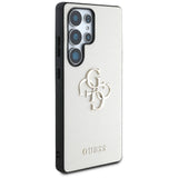 Guess Grained Big 4G Logo Small Classic Logo Case til Samsung Galaxy S25 Ultra beige