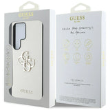 Guess Grained Big 4G Logo Small Classic Logo Case til Samsung Galaxy S25 Ultra beige