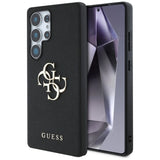 Guess Grained Big 4G Logo Small Classic Logo case til Samsung Galaxy S25 Ultra sort