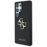 Guess Grained Big 4G Logo Small Classic Logo case til Samsung Galaxy S25 Ultra sort