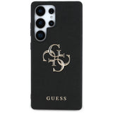 Guess Grained Big 4G Logo Small Classic Logo case til Samsung Galaxy S25 Ultra sort
