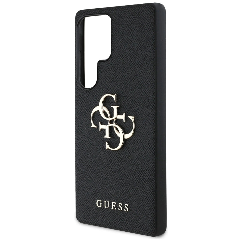 Guess Grained Big 4G Logo Small Classic Logo case til Samsung Galaxy S25 Ultra sort