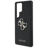 Guess Grained Big 4G Logo Small Classic Logo case til Samsung Galaxy S25 Ultra sort