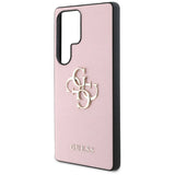 Guess Grained Big 4G Logo Small Classic Logo Case til Samsung Galaxy S25 Ultra pink