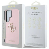 Guess Grained Big 4G Logo Small Classic Logo Case til Samsung Galaxy S25 Ultra pink