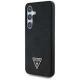 Guess Grained Hot Stamp Peony Pattern Triangle Logo MagSafe Case til Samsung Galaxy S25 sort