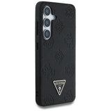Guess Grained Hot Stamp Peony Pattern Triangle Logo MagSafe Case til Samsung Galaxy S25 sort