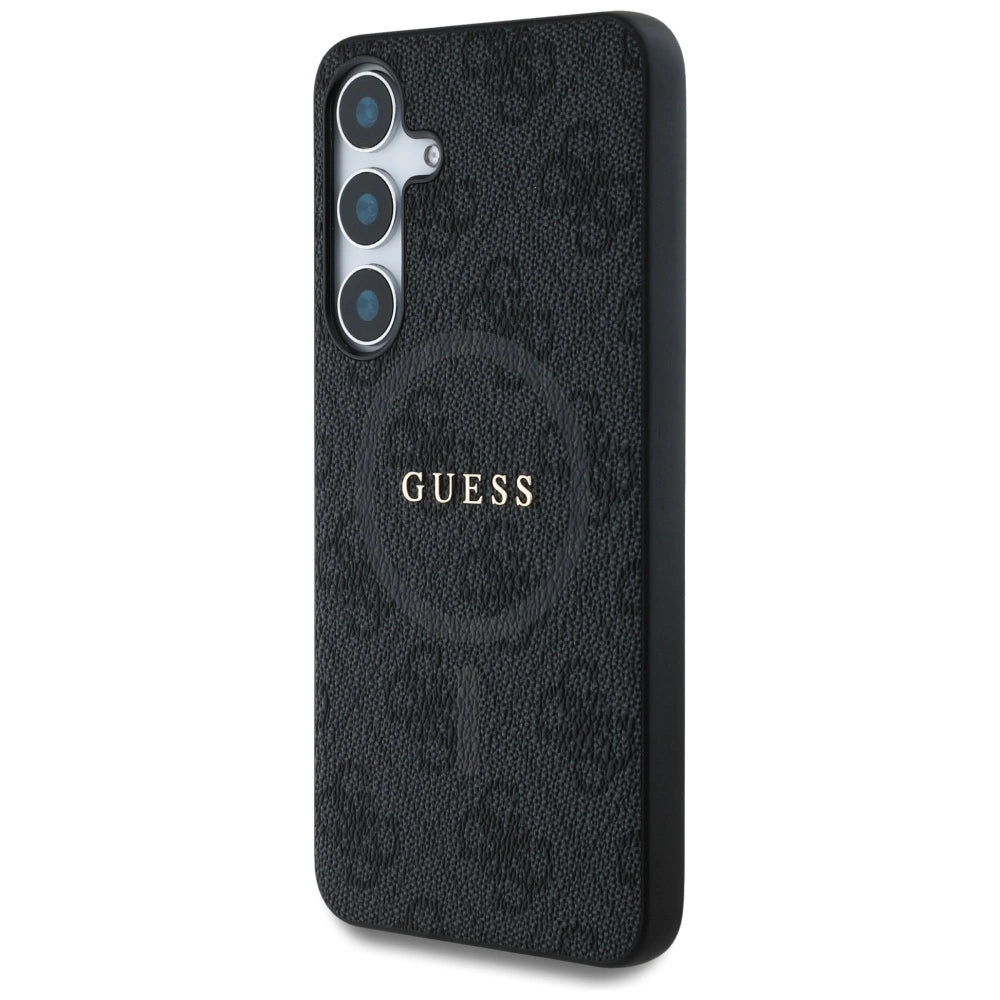 Guess læder 4G Colored Ring Classic Logo MagSafe Samsung Galaxy S25 sag sort