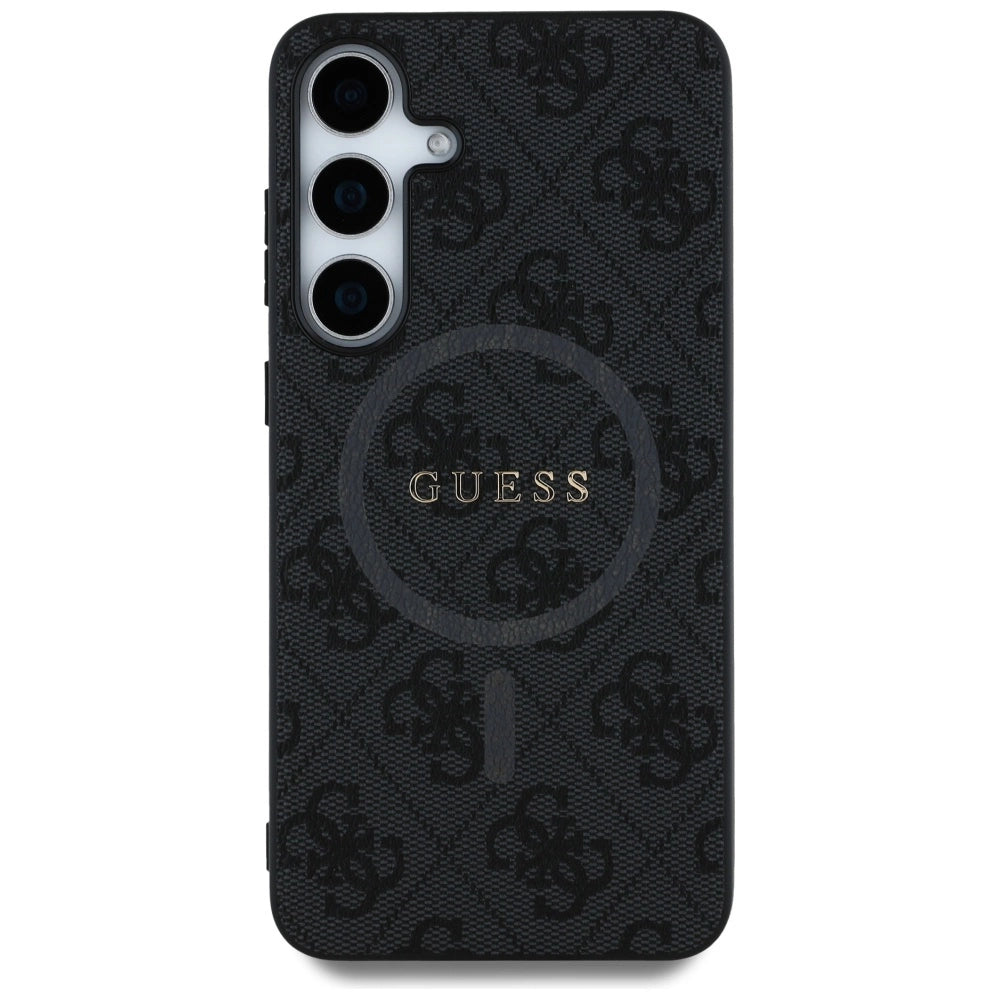 Guess læder 4G Colored Ring Classic Logo MagSafe Samsung Galaxy S25 sag sort