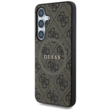 Guess læder 4G Colored Ring Classic Logo MagSafe Samsung Galaxy S25 Plus case brun