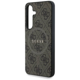 Guess læder 4G Colored Ring Classic Logo MagSafe Samsung Galaxy S25 Plus case brun