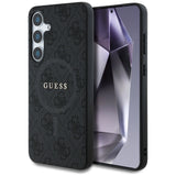 Guess læder 4G Colored Ring Classic Logo MagSafe Case Samsung Galaxy S25 Plus sort