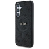 Guess læder 4G Colored Ring Classic Logo MagSafe Case Samsung Galaxy S25 Plus sort