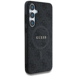 Guess læder 4G Colored Ring Classic Logo MagSafe Case Samsung Galaxy S25 Plus sort