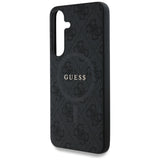 Guess læder 4G Colored Ring Classic Logo MagSafe Case Samsung Galaxy S25 Plus sort
