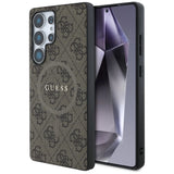 Guess læder 4G Colored Ring Classic Logo MagSafe Case Samsung Galaxy S25 Ultra brun