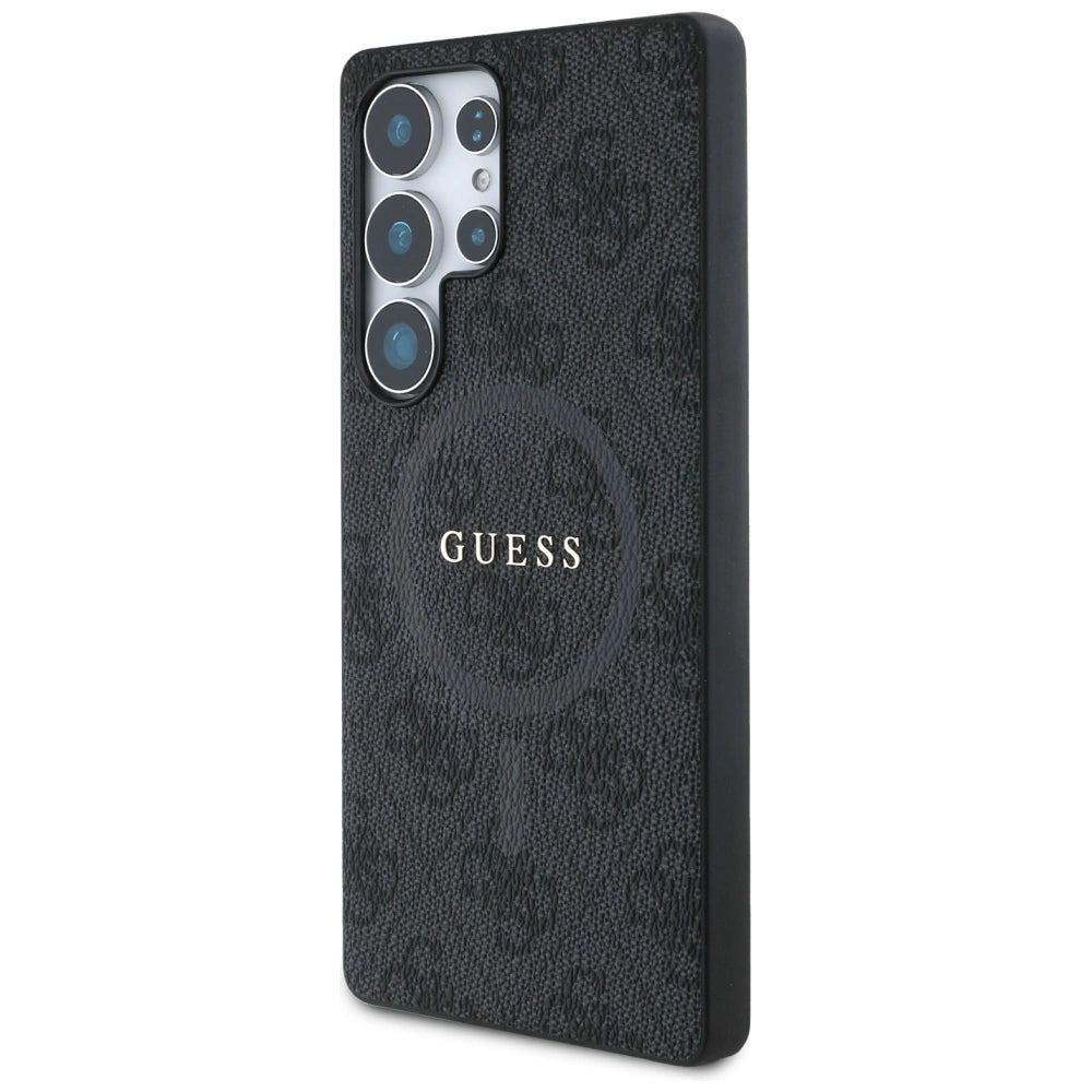 Guess læder 4G Colored Ring Classic Logo MagSafe Case Samsung Galaxy S25 Ultra sort