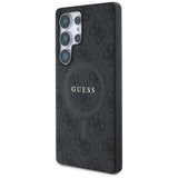 Guess læder 4G Colored Ring Classic Logo MagSafe Case Samsung Galaxy S25 Ultra sort