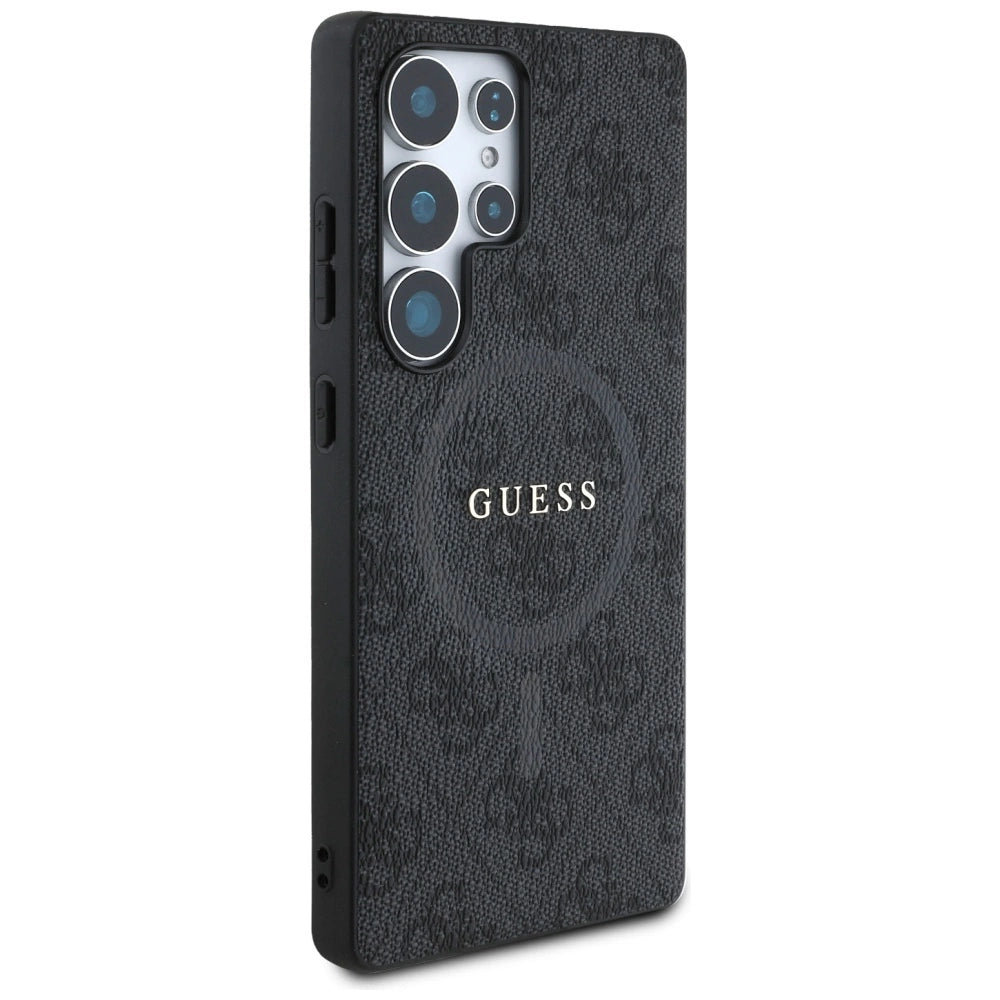 Guess læder 4G Colored Ring Classic Logo MagSafe Case Samsung Galaxy S25 Ultra sort
