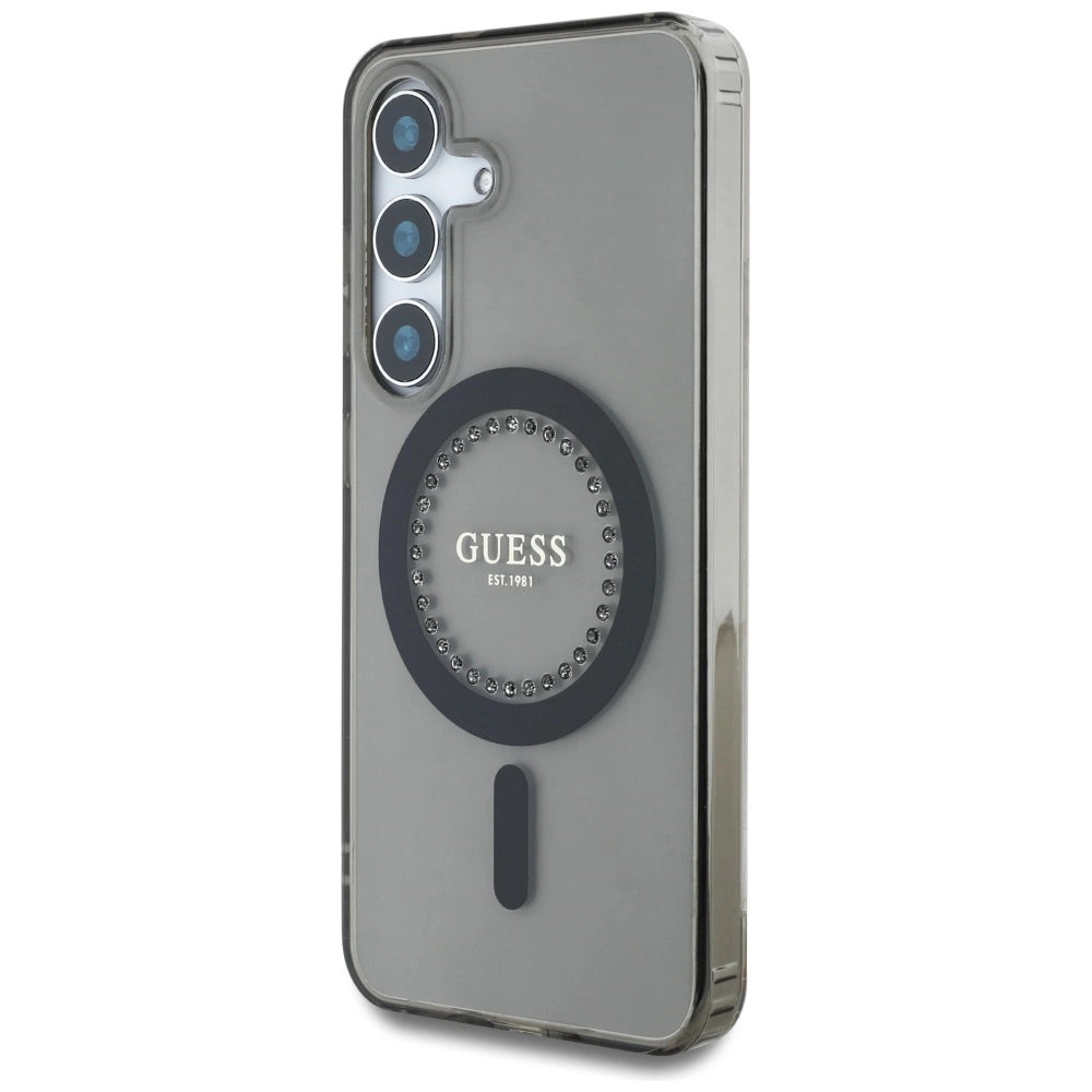 Guess Rhinestones Printed Classic Logo MagSafe Samsung Galaxy S25 case sort