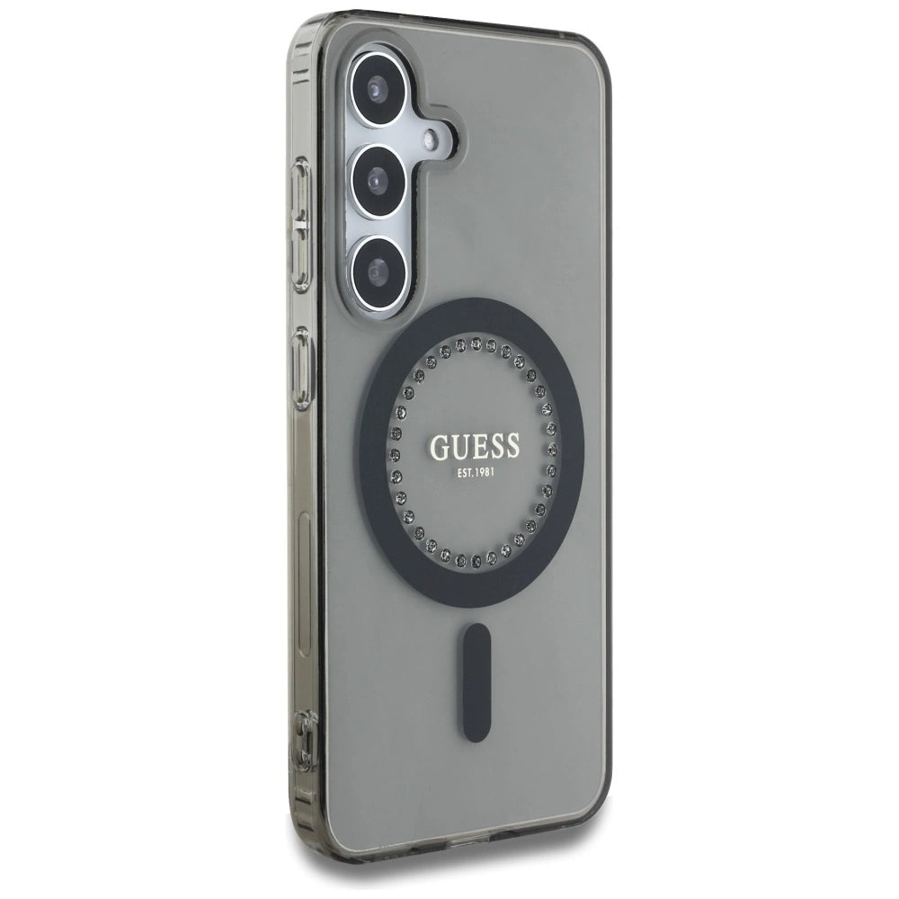Guess Rhinestones Printed Classic Logo MagSafe Samsung Galaxy S25 case sort