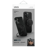 Uniq Keva Air iPhone 16 Pro 6.3" Magclick opladningsfodral sort/carbon sort