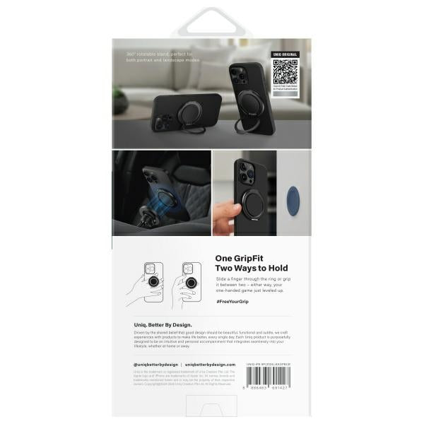 Uniq Keva Air iPhone 16 Pro Max 6.9" Magclick Opladningsfoder sort/kulsort