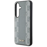 MagSafe-kasse af DKNY læder med rækkermønster til Samsung Galaxy S25 taupe