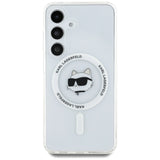 Case Karl Lagerfeld Button Choupette Head Printed Logo MagSafe Samsung Galaxy S25 white