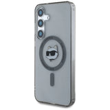 Karl Lagerfeld Button Choupette Head Printed Logo MagSafe Samsung Galaxy S25 case black