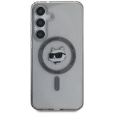 Karl Lagerfeld Button Choupette Head Printed Logo MagSafe Samsung Galaxy S25 case black