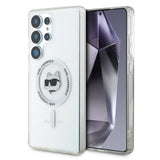 Case Karl Lagerfeld Button Choupette Head Printed Logo MagSafe Samsung Galaxy S25 Ultra hvid