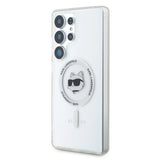 Case Karl Lagerfeld Button Choupette Head Printed Logo MagSafe Samsung Galaxy S25 Ultra hvid