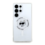 Case Karl Lagerfeld Button Choupette Head Printed Logo MagSafe Samsung Galaxy S25 Ultra hvid