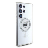 Case Karl Lagerfeld Button Choupette Head Printed Logo MagSafe Samsung Galaxy S25 Ultra hvid