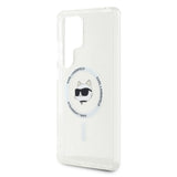 Case Karl Lagerfeld Button Choupette Head Printed Logo MagSafe Samsung Galaxy S25 Ultra hvid