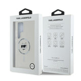 Case Karl Lagerfeld Button Choupette Head Printed Logo MagSafe Samsung Galaxy S25 Ultra hvid